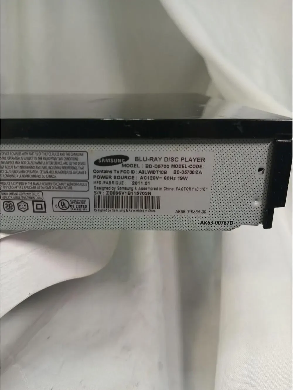 Samsung BD-D5700 Blu-Ray Disc DVD Player tested Smart WiFi HDMI Black